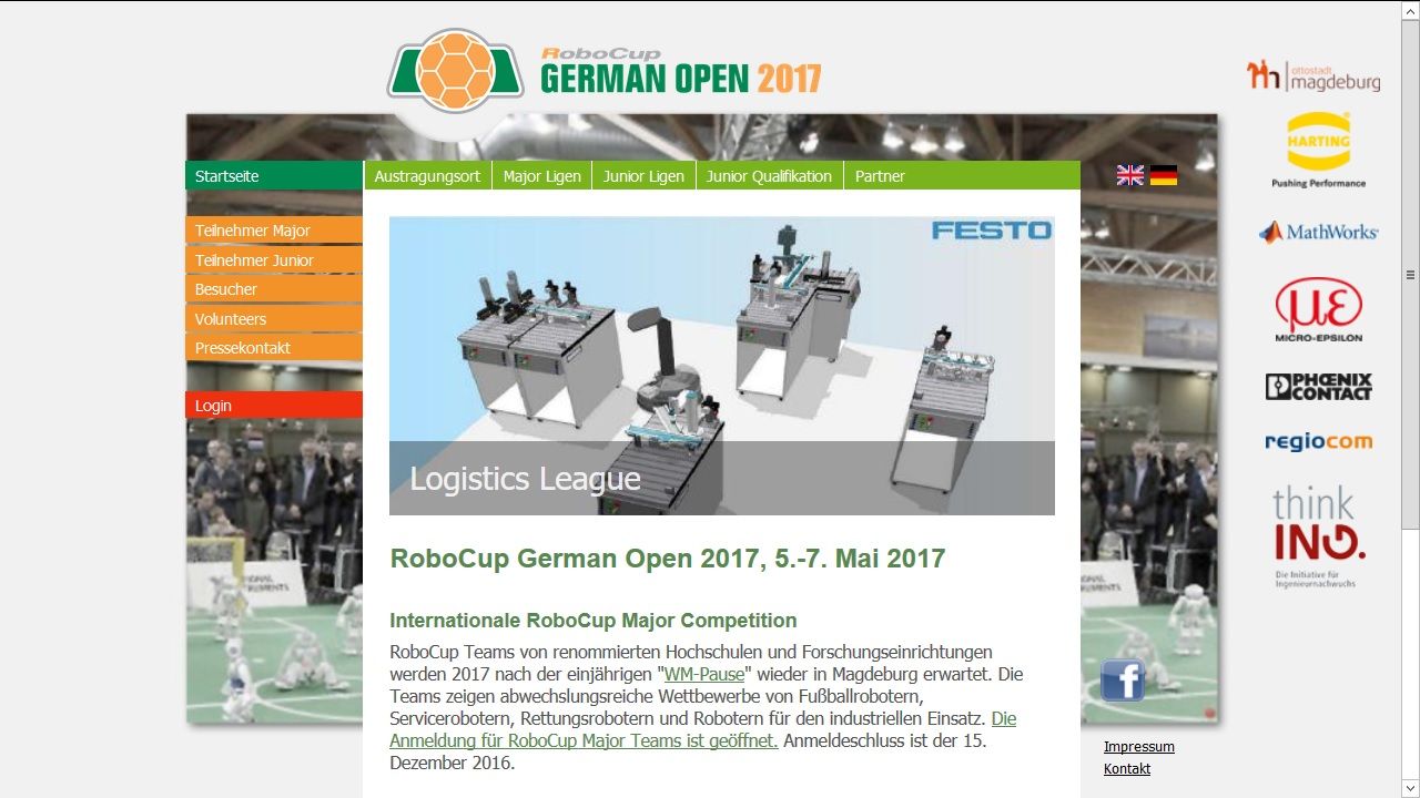 Homepage von RoboCup German Open 2017